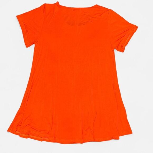 Orange Short Sleeve Flowy Tunic Shirt - Picture 5 of 5